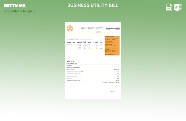 модерен стил Barqi Tojik Company Шаблон за деловна сметка за електрична енергија